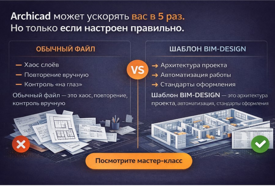 Шаблон ArchiCAD — структура Navigator для дизайн-проектирования