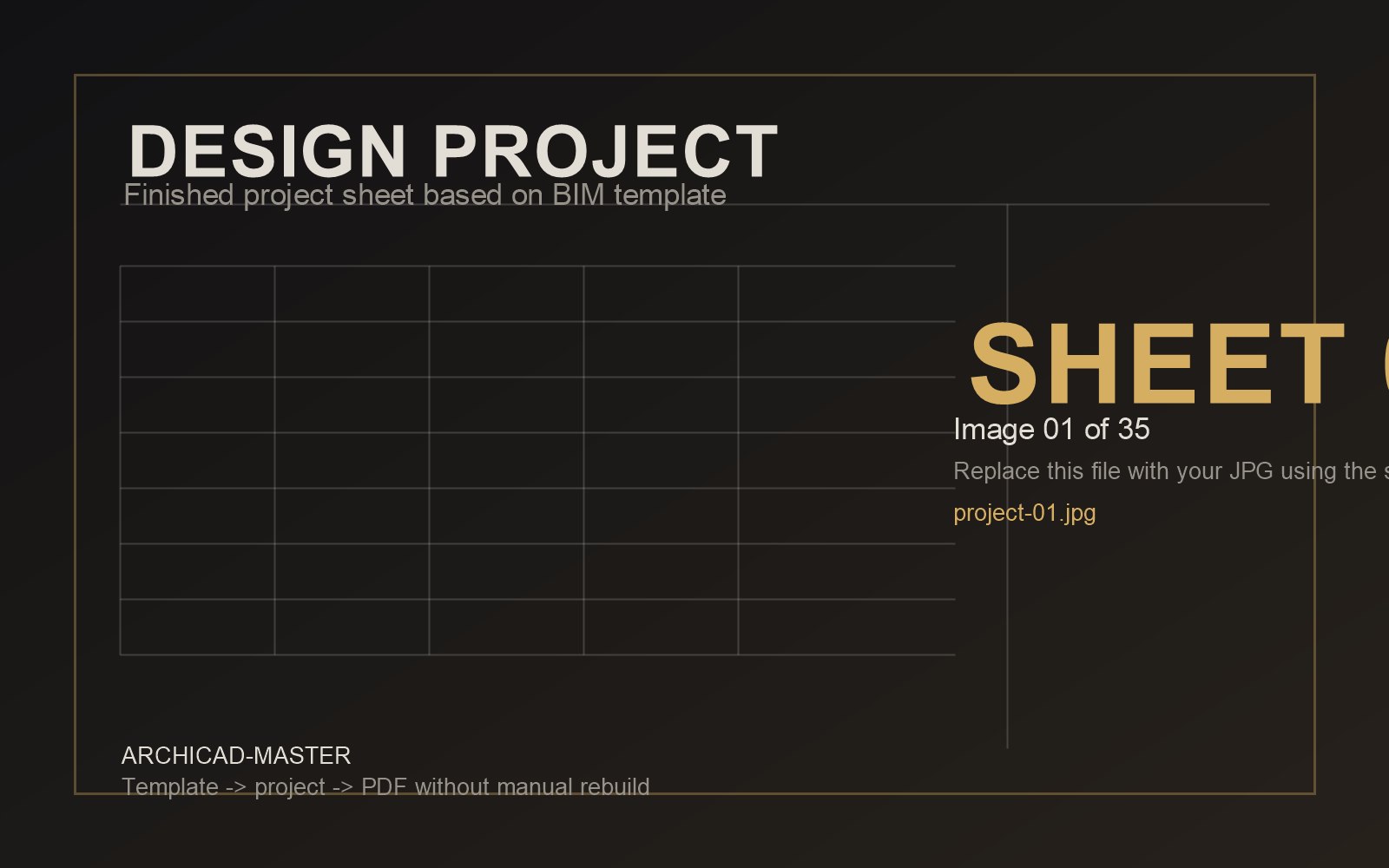 Готовый дизайн-проект на BIM-шаблоне ArchiCAD — лист 1 из 35